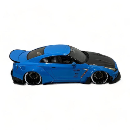 1/18 Diecast Miniature Nissan GT-R R35 LBWK LB*Performance Blue/Carbon Aimgain Model Car|Sold in Dturman.com Dubai UAE.