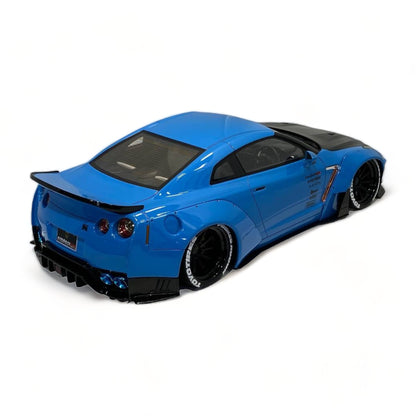 1/18 Diecast Miniature Nissan GT-R R35 LBWK LB*Performance Blue/Carbon Aimgain Model Car|Sold in Dturman.com Dubai UAE.