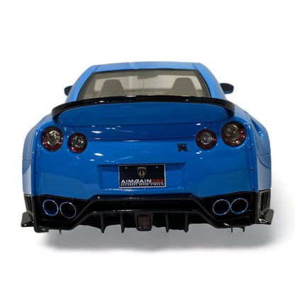 1/18 Diecast Miniature Nissan GT-R R35 LBWK LB*Performance Blue/Carbon Aimgain Model Car|Sold in Dturman.com Dubai UAE.