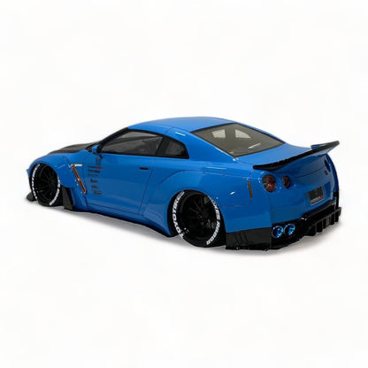 1/18 Diecast Miniature Nissan GT-R R35 LBWK LB*Performance Blue/Carbon Aimgain Model Car|Sold in Dturman.com Dubai UAE.