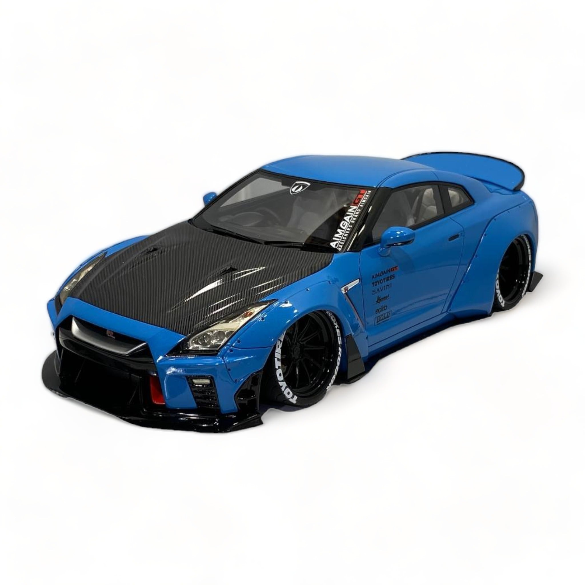 1/18 Diecast Miniature Nissan GT-R R35 LBWK LB*Performance Blue/Carbon ...