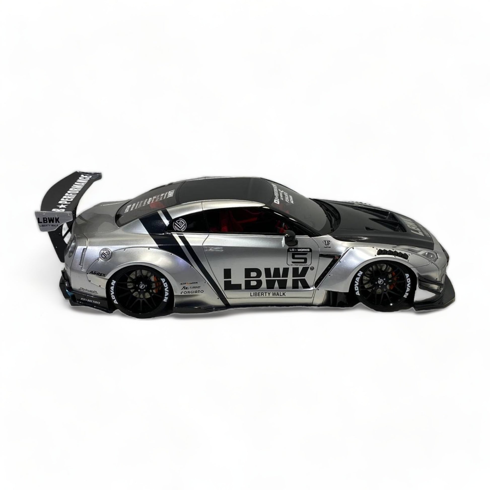 Nissan GT-R R35 GT Wing J20 LBWK LB*Performance Silver & Carbon by Onemodel|Sold in Dturman.com Dubai UAE.