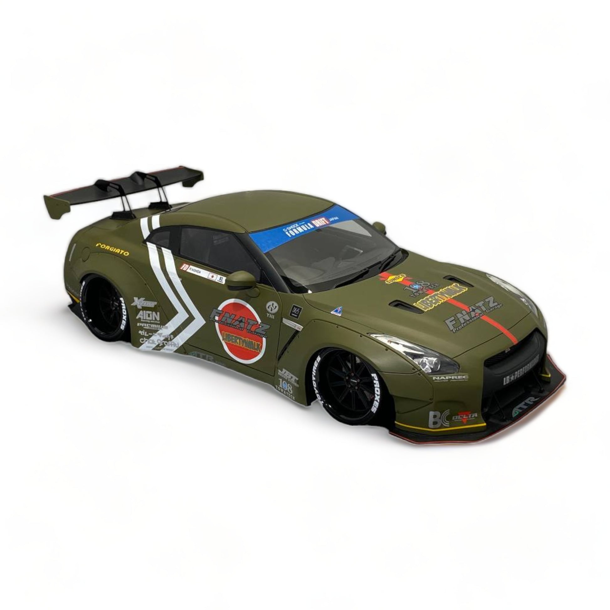 Nissan GT-R R35 LBWK LB*Performance Matt Green by Onemodel 1/18|Sold in Dturman.com Dubai UAE.