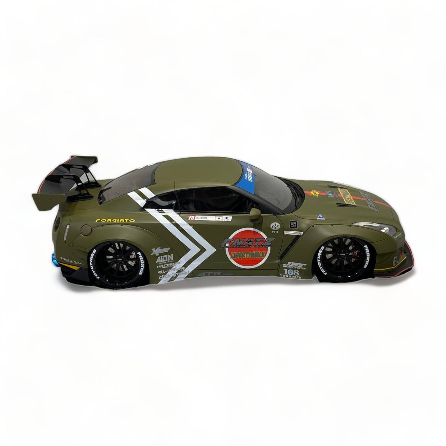 Nissan GT-R R35 LBWK LB*Performance Matt Green by Onemodel 1/18|Sold in Dturman.com Dubai UAE.