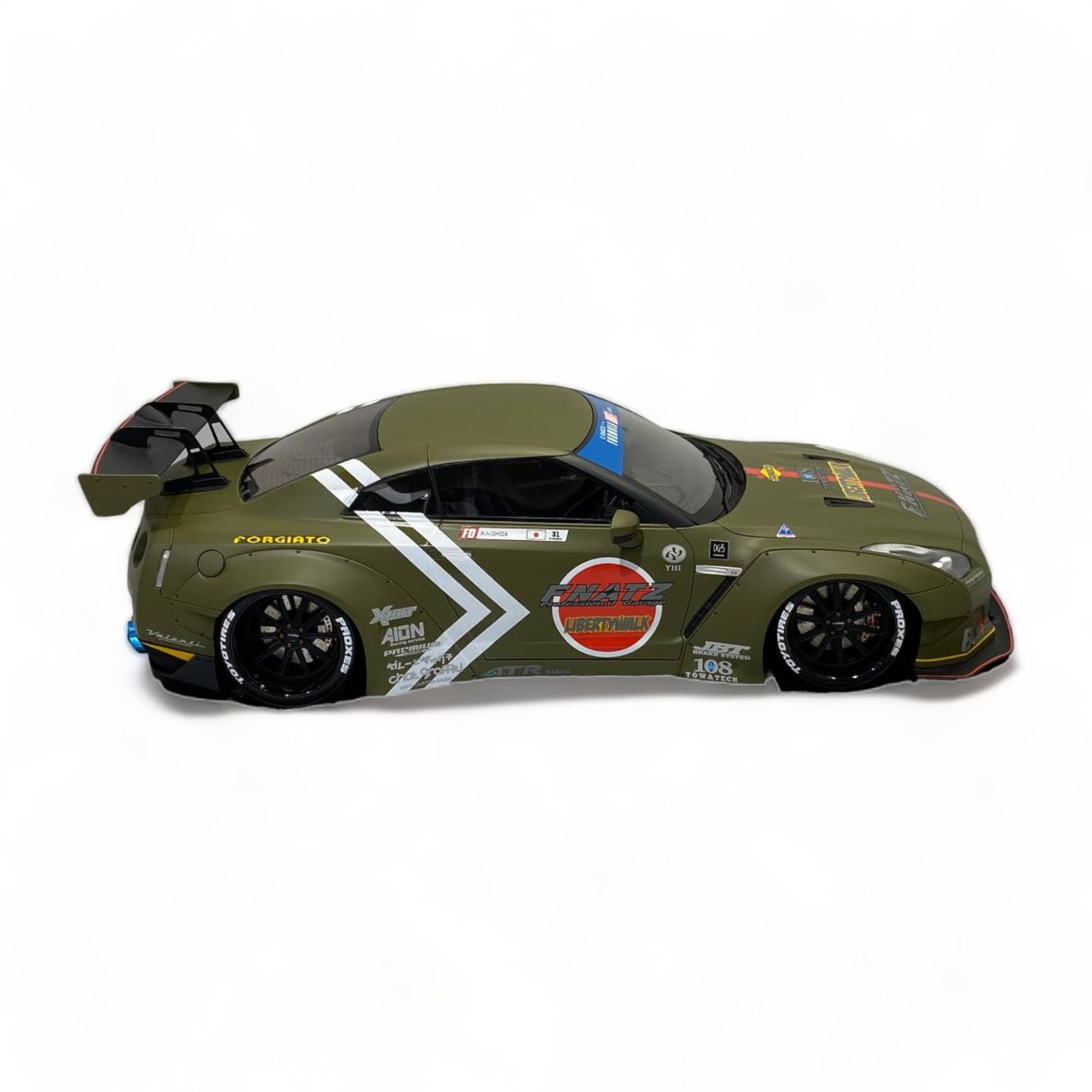 Nissan GT-R R35 LBWK LB*Performance Matt Green by Onemodel 1/18|Sold in Dturman.com Dubai UAE.