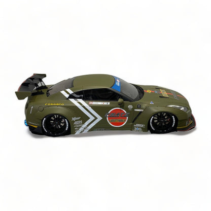 Nissan GT-R R35 LBWK LB*Performance Matt Green by Onemodel 1/18|Sold in Dturman.com Dubai UAE.