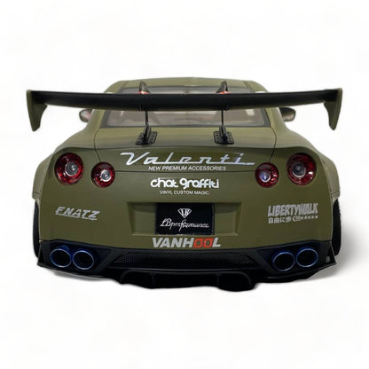 Nissan GT-R R35 LBWK LB*Performance Matt Green by Onemodel 1/18|Sold in Dturman.com Dubai UAE.