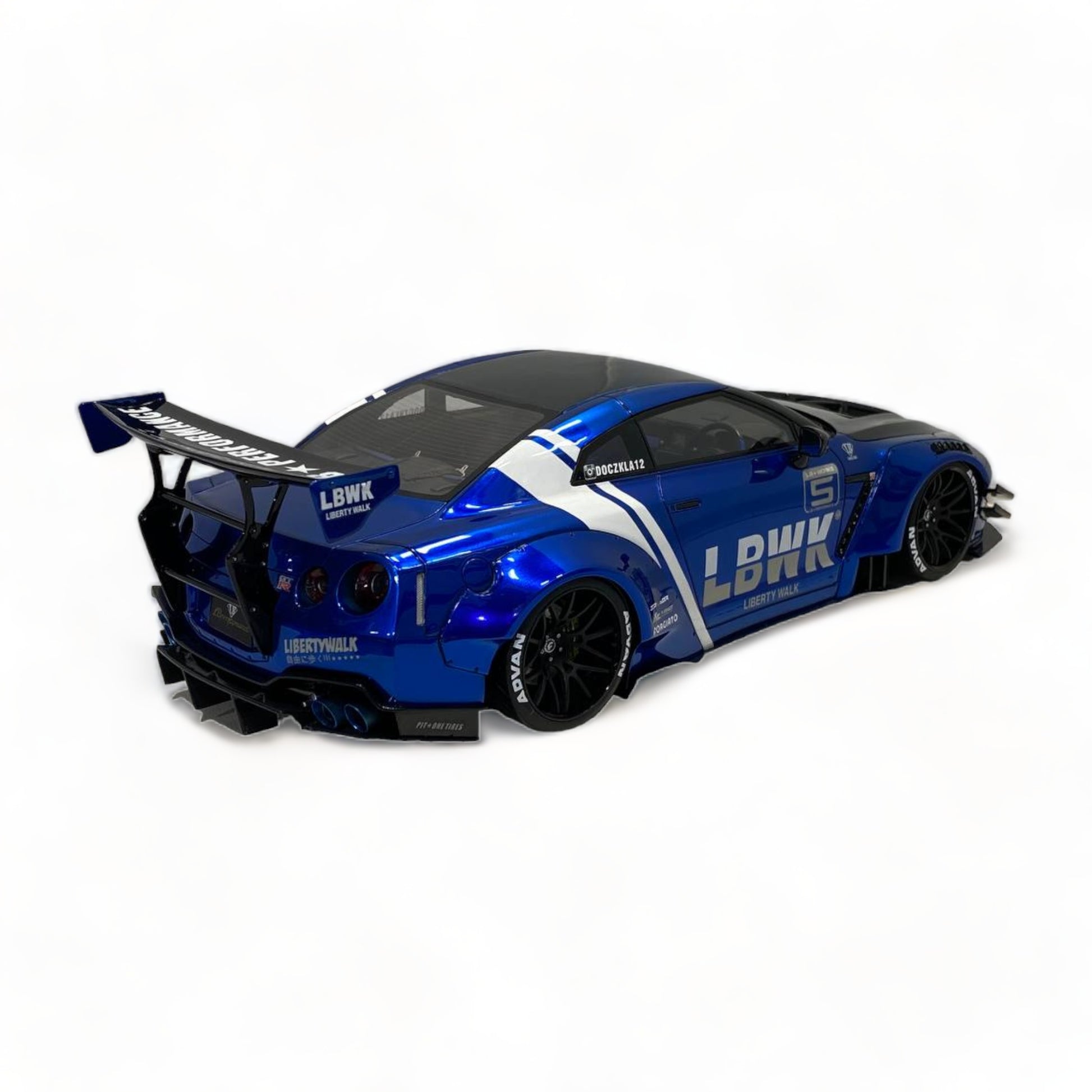 Nissan GT-R R35 LBWK LB*Performance Chrome Blue/Carbon by Onemodel 1/18|Sold in Dturman.com Dubai UAE.