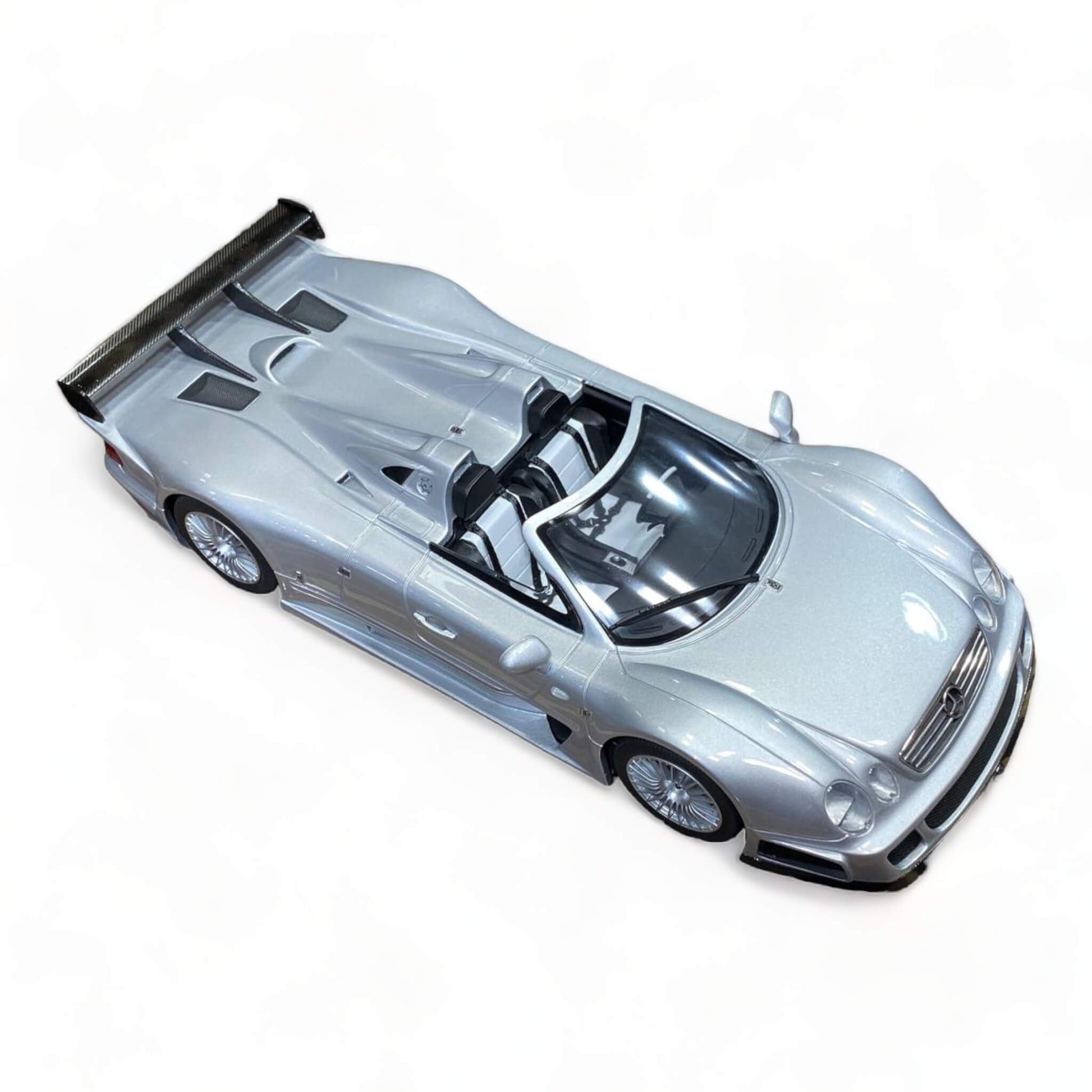 1/18 Diecast Mercedes Benz CLK-GTR Roadster Silver 1/18 by GT Spirit Scale Model Car|Sold in Dturman.com Dubai UAE.