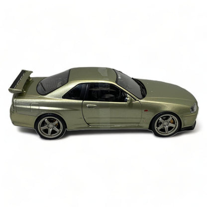 1/18 Diecast SOLIDO Nissan Skyline GT-R R34 Green Metallic Miniature Car|Sold in Dturman.com Dubai UAE.