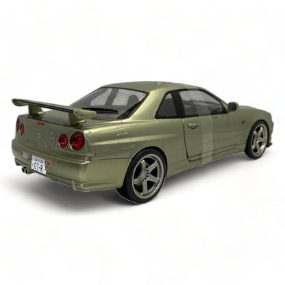 1/18 Diecast SOLIDO Nissan Skyline GT-R R34 Green Metallic Miniature Car|Sold in Dturman.com Dubai UAE.