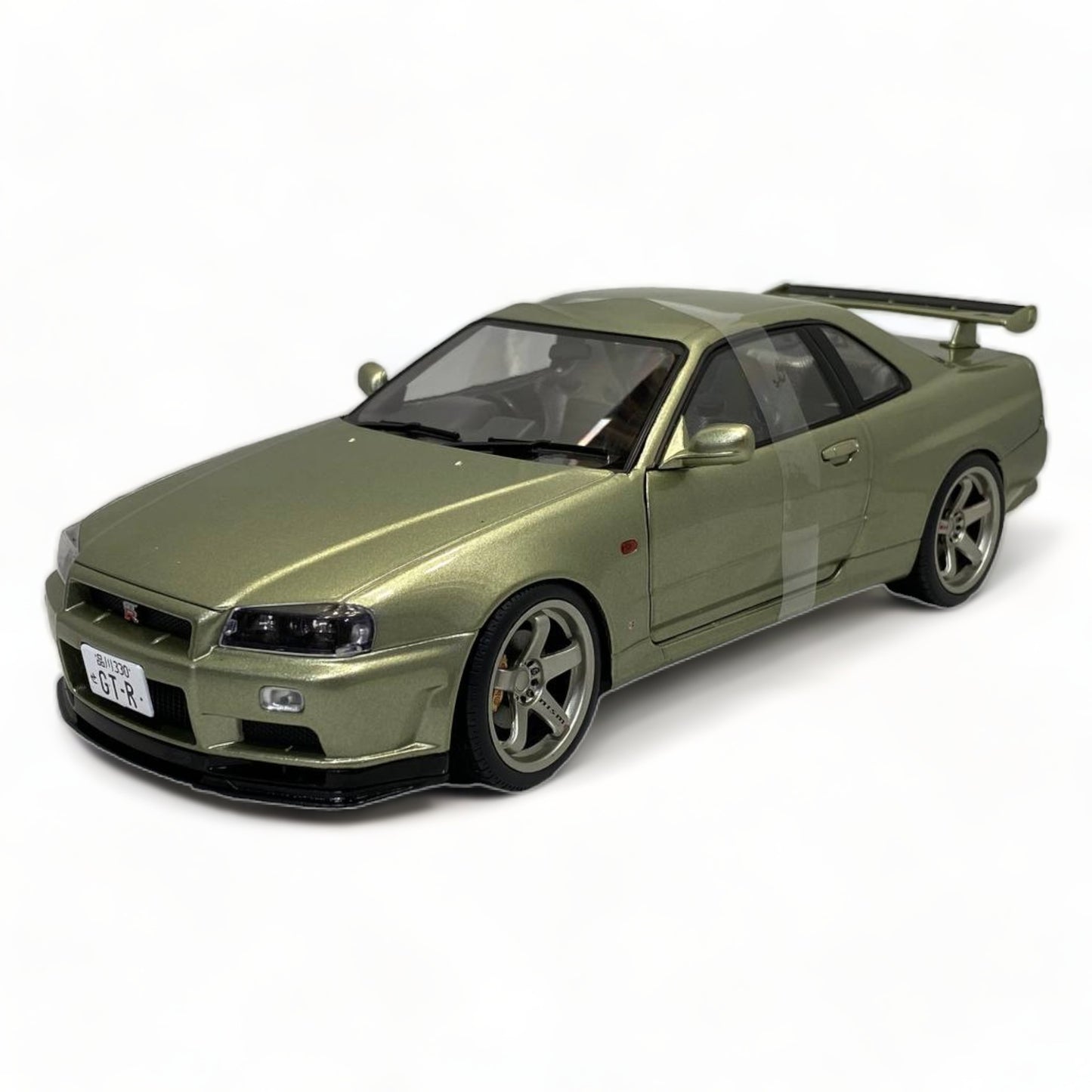 1/18 Diecast SOLIDO Nissan Skyline GT-R R34 Green Metallic Miniature Car|Sold in Dturman.com Dubai UAE.
