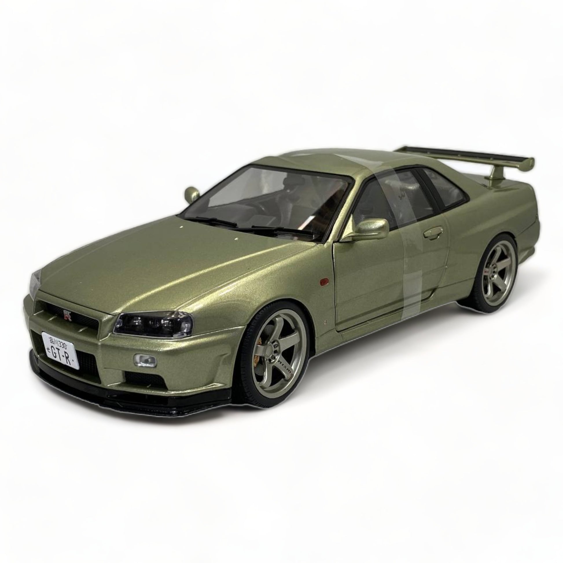 1/18 Diecast SOLIDO Nissan Skyline GT-R R34 Green Metallic Miniature Car|Sold in Dturman.com Dubai UAE.