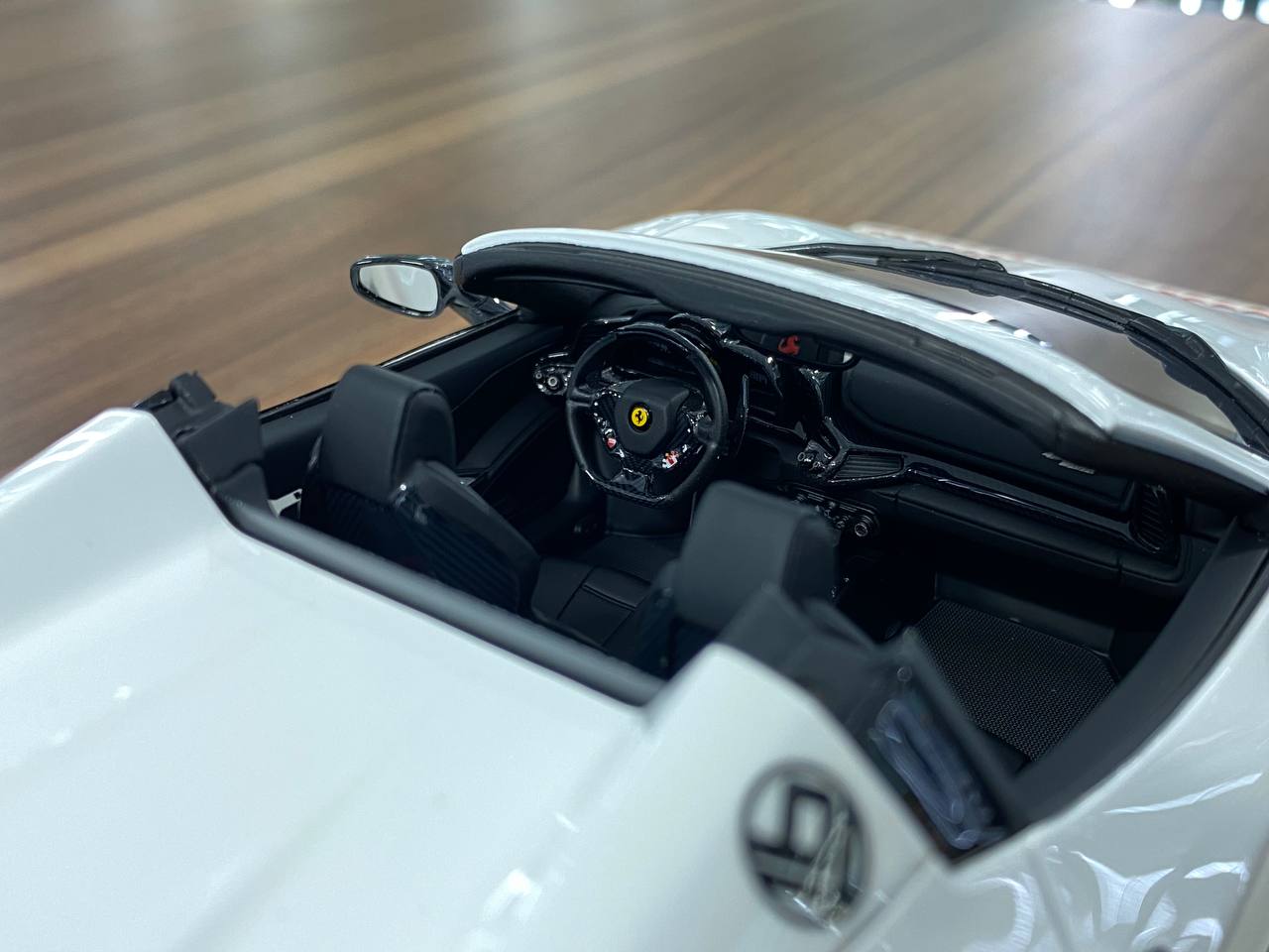 1/18 Resin  – Davis & Giovanni  Ferrari 488 Spider LB Performance White - TNP Decal  Limited Edition 10 pcs