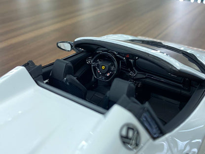 1/18 Resin  – Davis & Giovanni  Ferrari 488 Spider LB Performance White - TNP Decal  Limited Edition 10 pcs