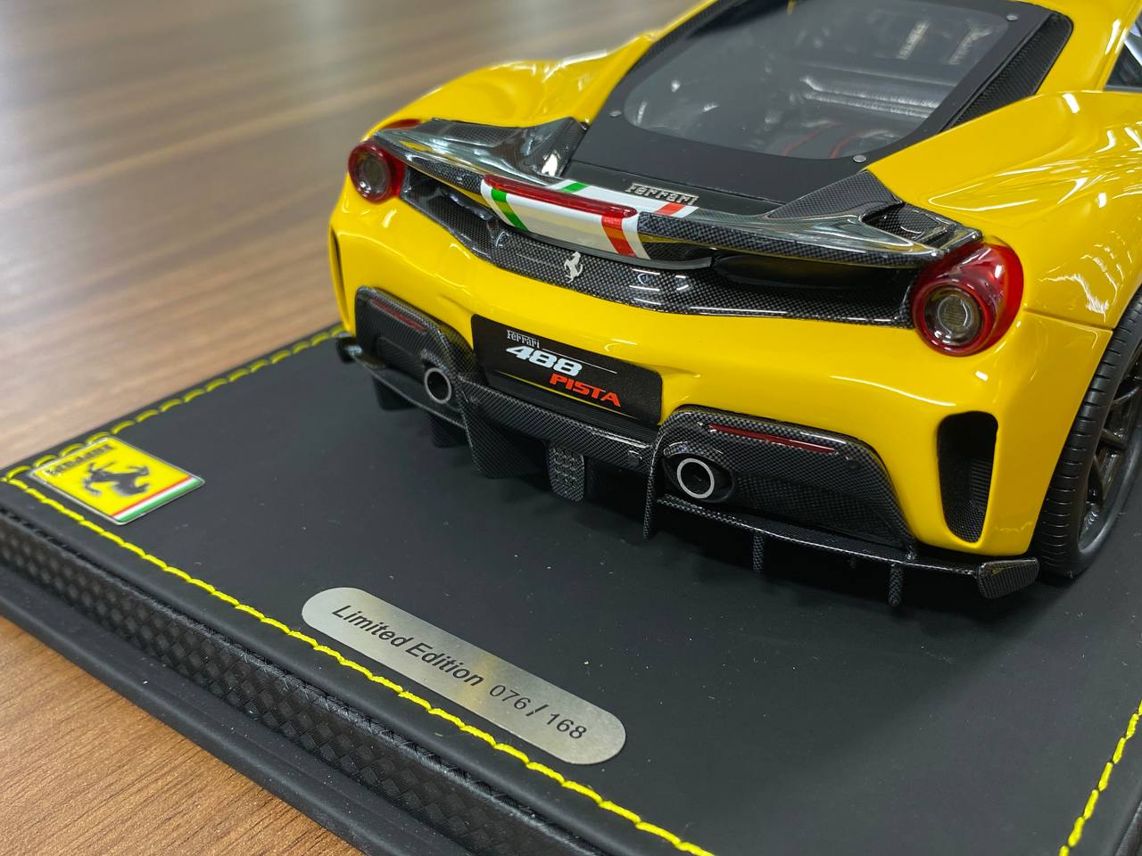 1/18 Resin – BBR Models Ferrari 488 Pista Yellow with Italy Flag Livery  Limited Edition: 168 pcs