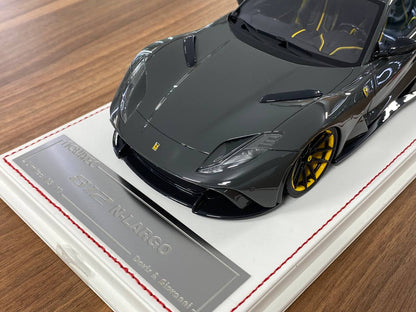 1/18 Resin Davis & Giovanni Ferrari 812 N-Largo Novitec Grey with Carbon Accents / Yellow Rims  Limited Edition: 10 pcs
