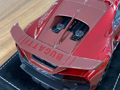1/18 H&H Bugatti Chiron Pur Sport Pearl Red Carbon Fiber | Resin | Limited 30 pcs
