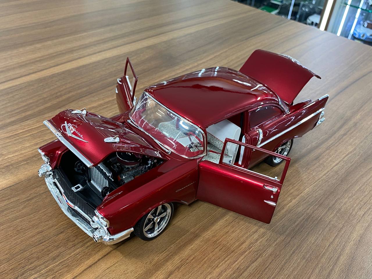 1/18 Diecast Chevrolet Bel Air 1957 ACME Red Scale Model Car