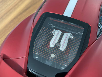 1:18 Resin Model – Davis & Giovanni Ferrari 488 GTB N-Largo – Matt Chrome Red, White/Black Stripe – Limited 5 pcs