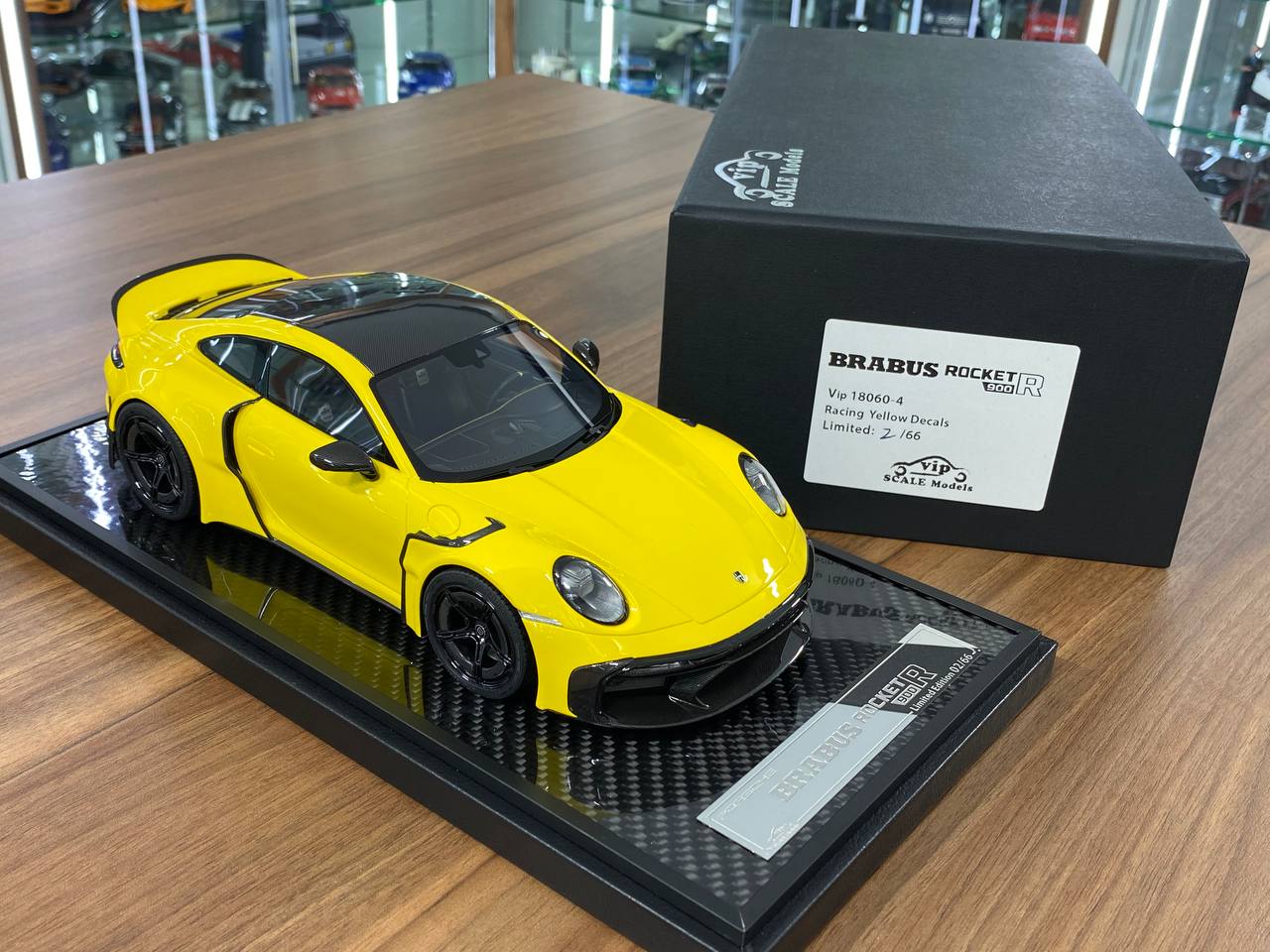 1/18 Resin VIP Model Porsche BRABUS Rocket 900 R Racing Yellow Ltd.Edn.66 pcs