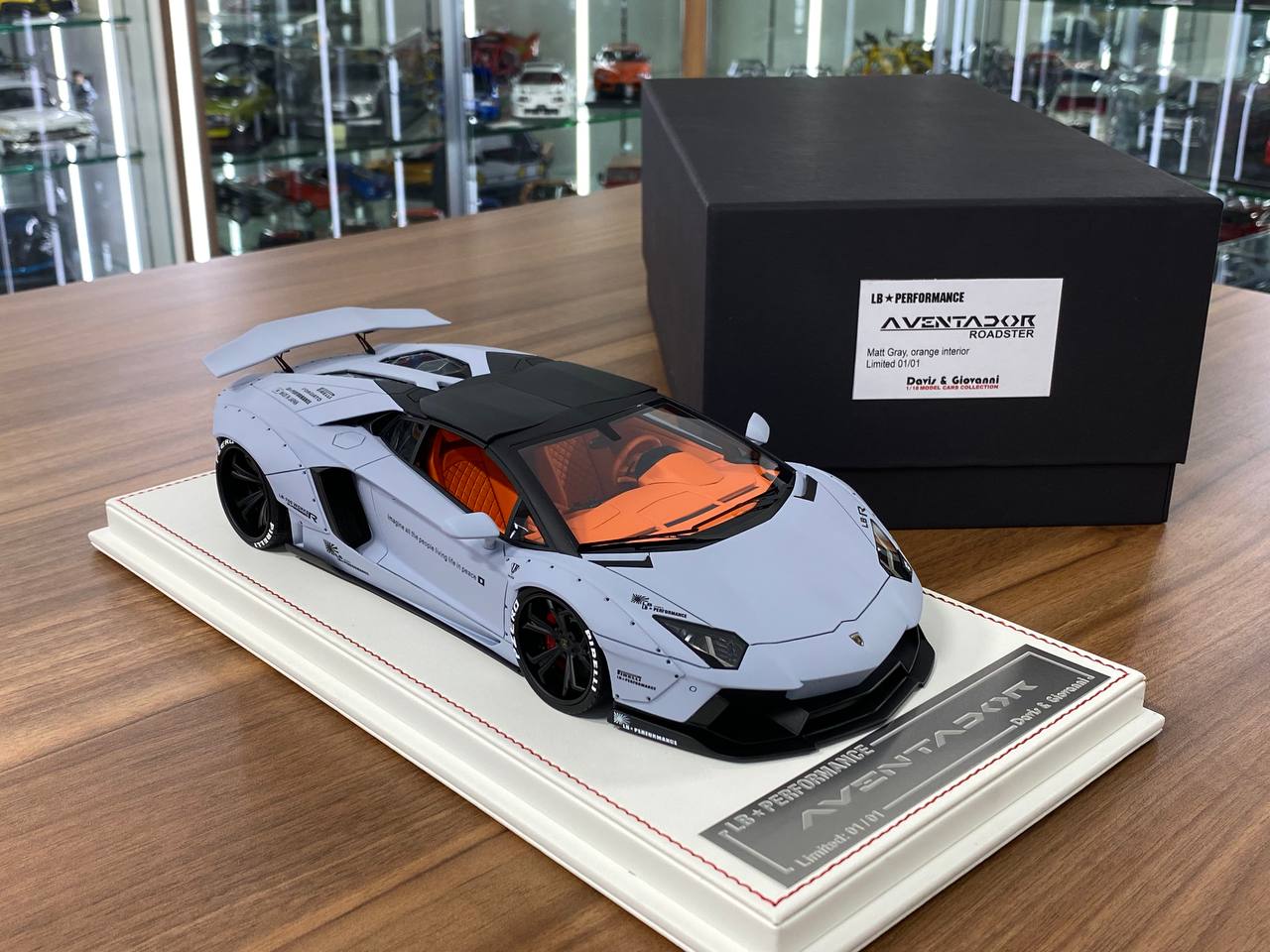 1/18 Resin Model – Lamborghini Aventador Roadster LB Performance | Davis & Giovanni | Matt Grey | 1 of 4