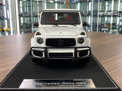 1/18 Resin Model - Mercedes-Benz AMG G63 with Removable Grill (White/Red Interior)