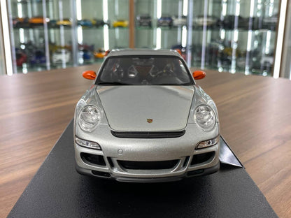 1/18 Welly Metal Diecast - Porsche 911(997) GT3 RS in Silver / Orange rim