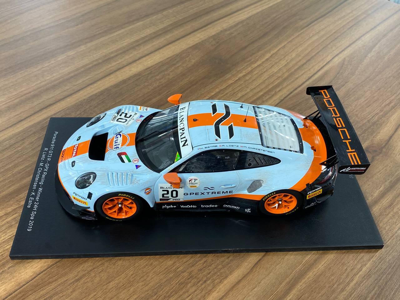 1:18 Resin Spark Porsche 911 GT3 R GPX Racing – Winner 24H Spa 2019 #20 (Dirty Edition)