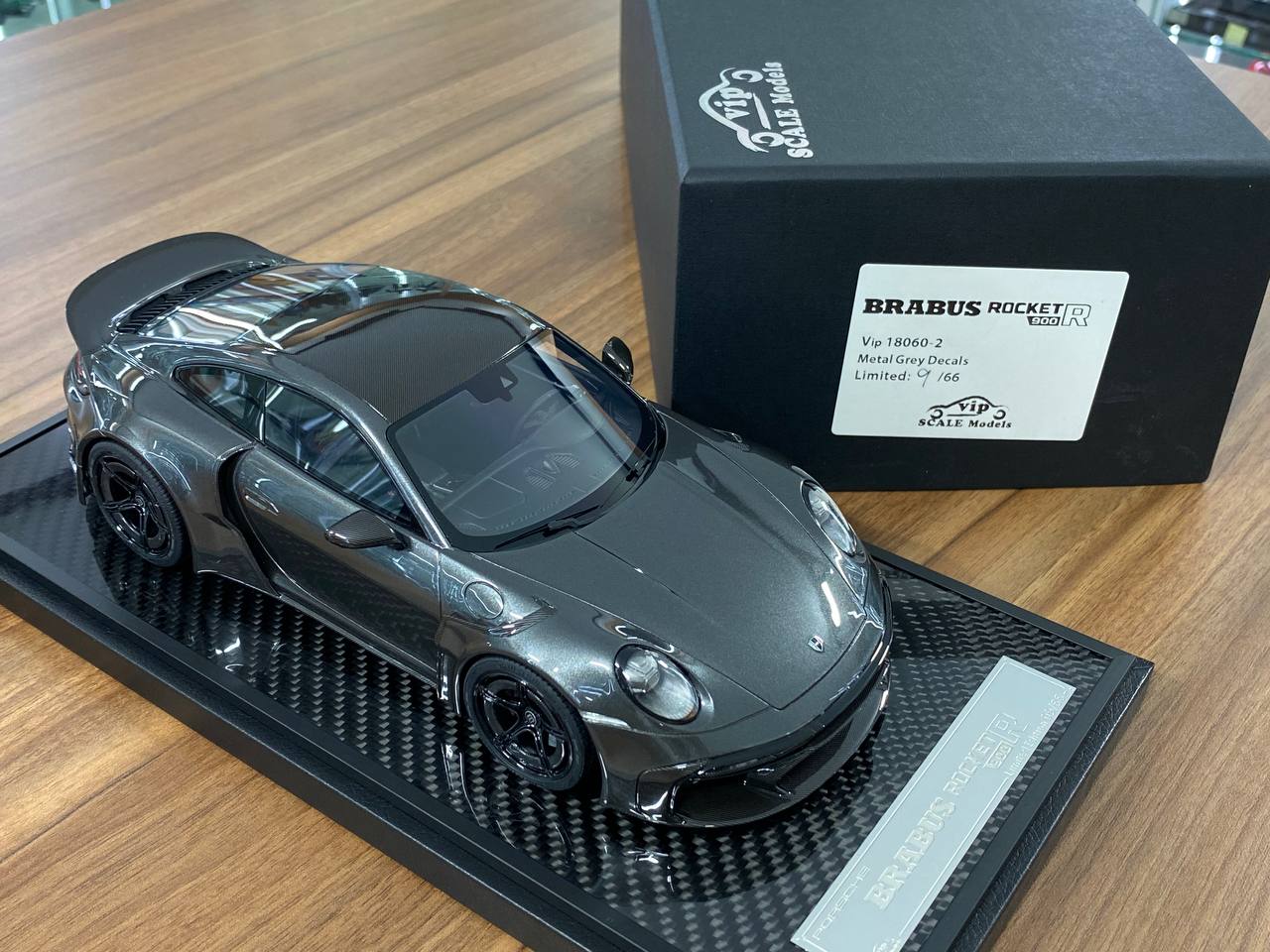 1/18 Resin VIP Model Porsche BRABUS Rocket 900 R Metal Grey Decal Ltd.Edn. 66 pcs