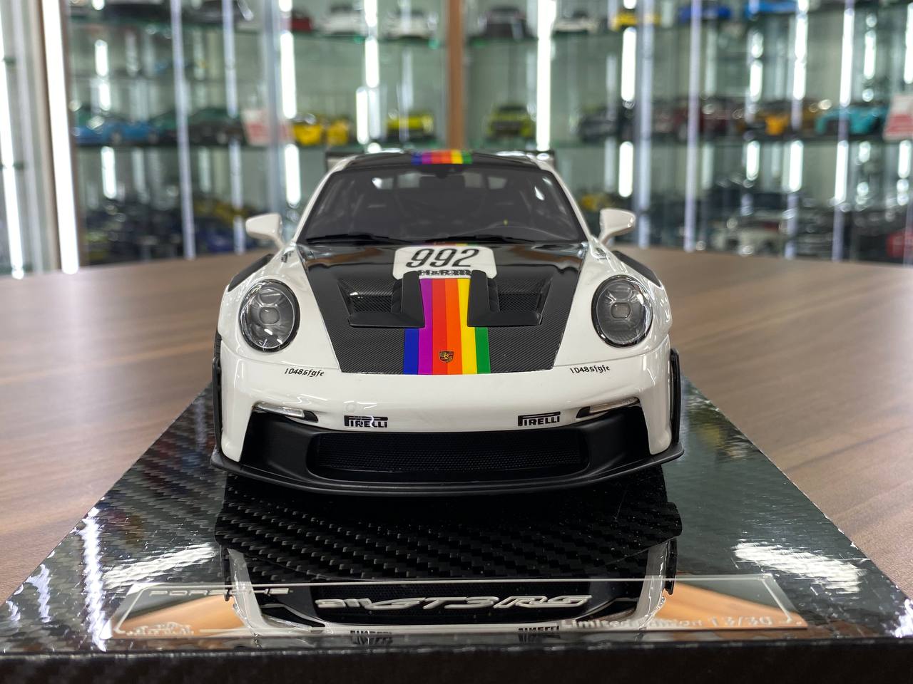 1/18 Resin Model – VIP Models Porsche 911 GT3 RS (992)  White with Apple Decal  Limited Edition: 30 pcs