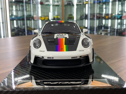 1/18 Resin Model – VIP Models Porsche 911 GT3 RS (992)  White with Apple Decal  Limited Edition: 30 pcs