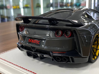 1/18 Resin Davis & Giovanni Ferrari 812 N-Largo Novitec Grey with Carbon Accents / Yellow Rims  Limited Edition: 10 pcs