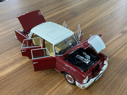 1/18 Diecast Mercedes-Benz 220 S (W111) 1959 - 1965 Red Scale Model Car by Norev