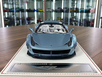 1/18 Resin – Ferrari 458 Spider GT LB Works | Davis & Giovanni | Ice Blue Metallic | 1 of 2