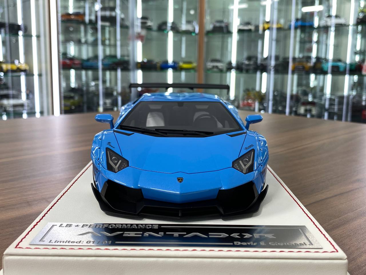 1/18 Resin Model – Lamborghini Aventador LB Performance | Davis & Giovanni | Metallic Light Blue | 1 of 2