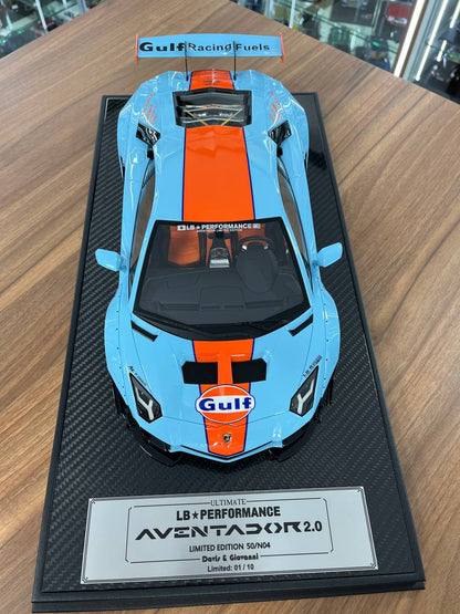 🚀 Davis & Giovanni 1:12 Lamborghini Aventador 2.0 LB★WORKS – Gulf | Resin | 1 of 10