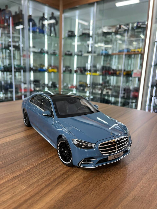 1:18 Mercedes-Benz S-Class | Blue Grey | Norev Diecast | Full Opening
