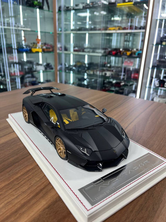 ★ 1/18 Davis & Giovanni Lamborghini Aventador – Matt Black | One-of-One Exclusive