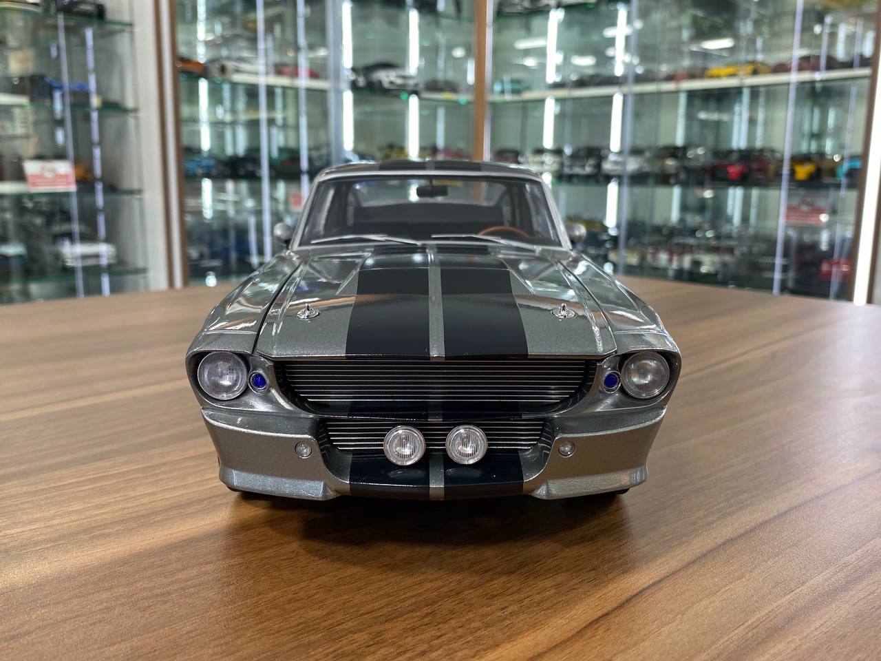 ★ 1/12 Diecast KK Scale Ford Mustang Eleanor 1967 | Grey with Black Stripes