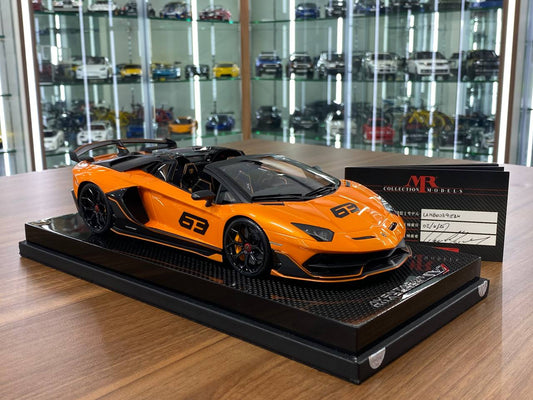 1:18 Resin - MR Collection Models Lamborghini Aventador Roadster SVJ (Arancio Atlas 63 Livery)