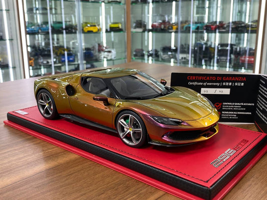 1/18 Resin BBR Models Ferrari 296 GTB Gold Chameleon LtdEdn. (03 of 03 pcs)