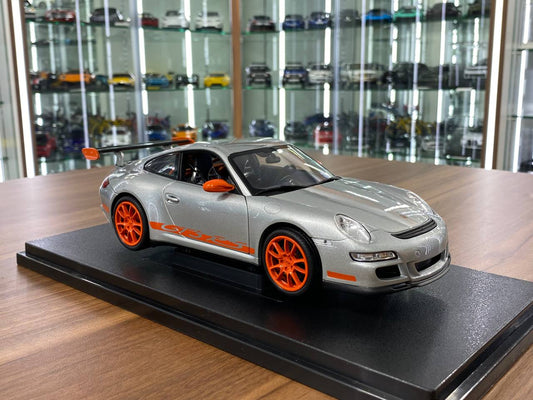 1/18 Welly Metal Diecast - Porsche 911(997) GT3 RS in Silver / Orange rim