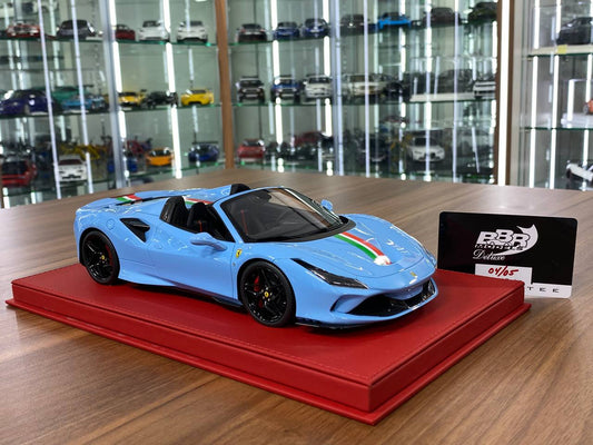 1:18 Resin Model – BBR Deluxe Ferrari F8 Spider – Azzurro La Plata Italian Stripe – Limited to 5 pcs
