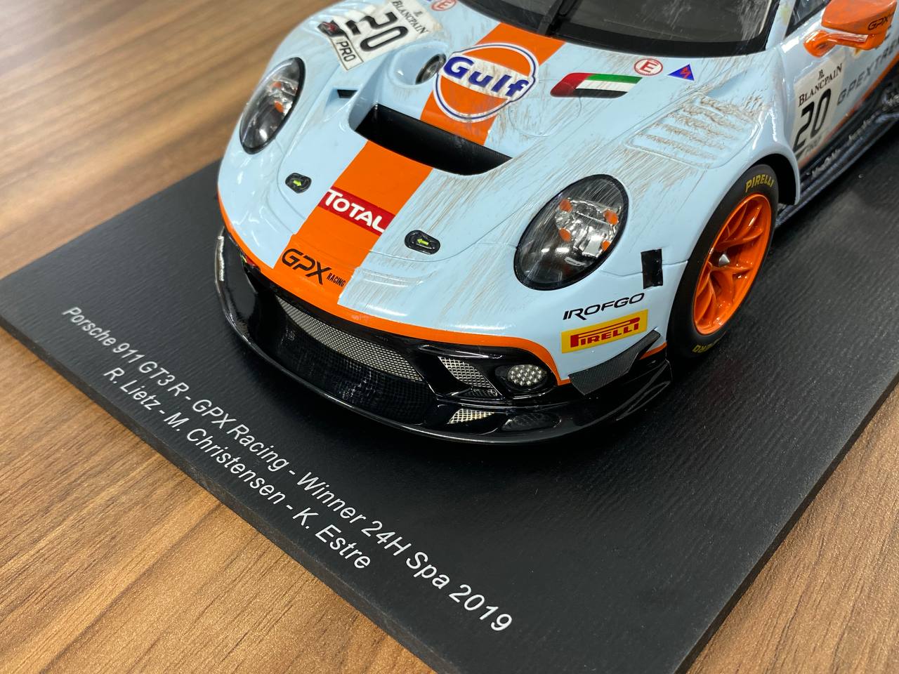 1:18 Resin Spark Porsche 911 GT3 R GPX Racing – Winner 24H Spa 2019 #20 (Dirty Edition)