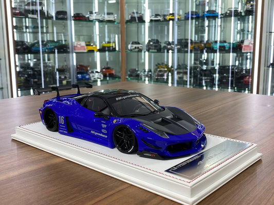 1/18 Resin Model – Ferrari 458 GT LB WORKS | Davis & Giovanni |Metallic Blue with Matt Carbon Bonnet