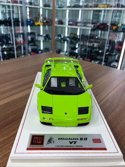 1/18 Resin Lamborghini Diablo 6.0 VT Yellow Model | Brand Model Workshop | Limited Edition