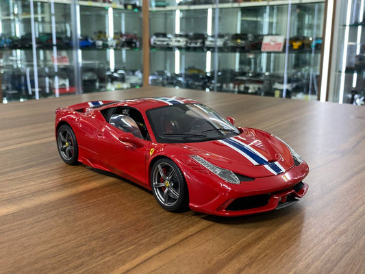 Hot Wheels Elite Ferrari 458 Speciale - [1/18 Diecast, Red ] - Paint Rashes Present