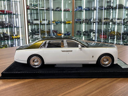 1:18 Resin Model - H&H Rolls Royce Phantom Extended Wheelbase II (White/Gold)