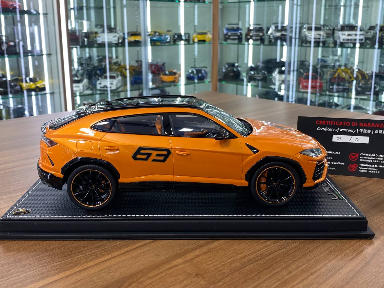1:18 Resin Model - MR Collection Models Lamborghini Urus #63 (Orange)